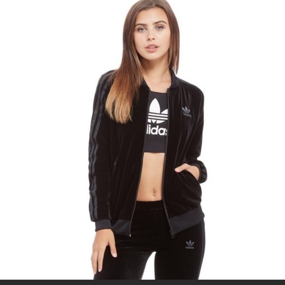 black velvet adidas tracksuit